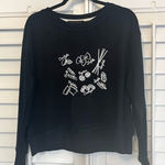 Jane and Delancey ‎ Black Embroidered Noodle Sweatshirt Size Small Photo 0