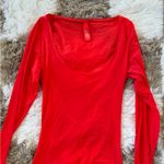 SKIMS  Vibrant Red Long Sleeve Bodysuit Photo 0
