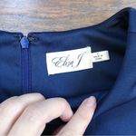 Eliza J • navy blue shift dress scuba knit floral embellished appliqué sheath Photo 3
