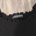 Brandy Melville  Black Ribbed Ruffle Trim Top Photo 1