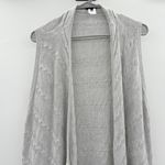 Talbots  Gray Cable Knit Duster Cardigan Women’s Size Medium Sleeveless Long Vest Photo 1