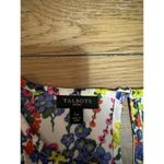 Talbots  Sz Large P Short Sleeve Floral Ruffle Sleeve Cottagecore Polyester Shirt Photo 2