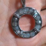 Malagasy Labradorite Stainless Steel Circle Pendant Necklace Photo 6