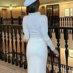 Cream Ivory Japanese Turtleneck Puffy Sleeves Knitted Sweater Blouse Shirt Top Photo 8