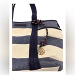 Tommy Hilfiger  Navy and Beige Striped Fabric Photo 3