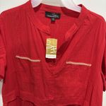Suzanne Betro XL NWT Red Button Down Tunic Dress With Pockets . (☑️Color) Photo 1