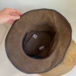 Vintage 90s Brown Suede Genuine Leather Bendable Nickel Western USA Hat Size XL Photo 3