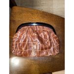 Vintage Vanessa Made‎ in Italy Clutch Purse Pebbled Leather Brown 12x8" Photo 1