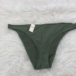 Aerie Womens Bikini XL Green Satin Stretch Cheeky Coverage Triangle Bottom NWT Photo 1