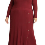 Lane Bryant Scoop Neck Long Sleeve Button Knitted Pullover Midi Dress Size 22 Photo 0