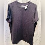Old Navy NWT EveryWear T-Shirt Crew Neck Gray w Silver Shimmer Stripes XL Tall Photo 1