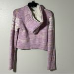 No Boundaries  Women Lavender/White Pullover Sweater Hoodie Cropped size L Photo 5