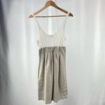 James Perse  Standard Colorblock‎ Pocket Tank Dress in White Tan Size Large or 3 Photo 3