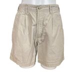 Columbia women's size 8 tan pleated front button zip cargo shorts five pocket Photo 0