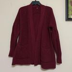 Anthropologie Knitted & Knotted Posie Chunky Burgundy Cardigan Sweater Size S Photo 9