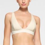 SKIMS  Cotton Rib Plunge Bralette in Bone Size S Photo 0