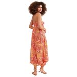 Anthropologie Women's Harem Strapless Jumpsuit Orange Printed Size S Photo 1