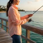 Columbia  Women's Extra Small PFG Tamiami II Long Sleeve peach tiki pink top Photo 2