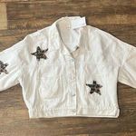 POL White Jean Jacket with Star Accents NWT Photo 0