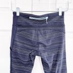 Lululemon Run the World 7/8 Tight Cyber Stripe Naval Blue Black / Naval Blue Photo 5