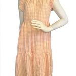 Calixta Gorg Pink Plaid Ruffle Dress Size Small .#87 White Photo 0