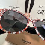 Burberry  luxxotica Orange and White Patterned Sunglasses Photo 15