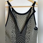 Parker Women’s Metallic Candace Fit Flare Knit Dress Black/Gold Sleeveless Sz L Photo 8