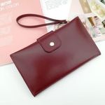 Touch screen wristlet wallet in maroon Red Photo 0