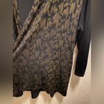 Chico's Travelers Black Open Front Cardigan With Gold Deco Print Size 1 (M) Photo 4