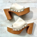 ZARA Studded Chunky Platform Heels | Ivory Size 9.5 Photo 0