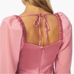 We Wore What • mini dress pink silky cowl neck chiffon puff sleeve sz 2 Photo 2