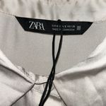 ZARA  Pearl White Satiny Button Down Shirt(Size Small) Photo 6