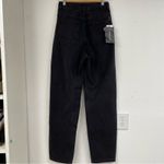 Pretty Little Thing  Black Boyfriend Button Fly Womens Jeans Size 2 Distressed Photo 7