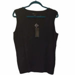 𝅺bcbg Maxazria Sequins Diamond‎  Sleeveless Sweater Size 2x. black/Silver Photo 1