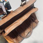 Kate Landry  Brown Leather Shoulder Bag Purse Deep tote work laptop Photo 4