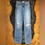 Paige Stella High Rise Straight Leg Classic Blue Distressed Jeans Size 25 Photo 2