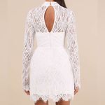 Lulus  Gorgeous Attraction White Lace Structured Long Sleeve Mini Dress Size S Photo 1