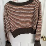Pink republic  Cropped Striped Knit Sweater Photo 1