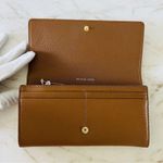 Michael Kors Fulton Acorn Brown Leather Large Gusset Carryall Continental Wallet Photo 4
