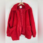 I am gia I. Am. Gia Pixie Oversized Teddy Coat Red size Medium Revolve $110 Photo 7