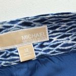 Michael Michael Kors Blue Pattern Skirt with Faux Belt Size 12 Photo 5