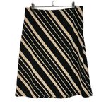 Ann Taylor  Y2K Black & Beige Stripe Knee Length Skirt S Photo 1