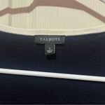 Talbots Talbot navy blue  and cream cardigan blazer cotton size Large Photo 1