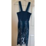 Tube top dress blue and white botanical print euc size large Photo 1
