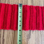 Women’s Red Knitted Beanie Hat And Scarf Set NWOT Photo 3