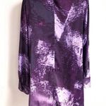 🆕 Privé purple satin pullover long sleeve v neck blouse top Size L Photo 1