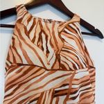 Calia Orange and White Striped One Piece Swimsuit Size 4 Photo 1