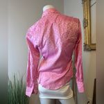 JILL MCGOWAN Pink Polka Dot Women's Button Down Top Silk Cotton Blend Photo 3