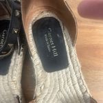 Garnet Hill  black leather studded ankle wrap espadrilles size 38/ 8 Photo 1