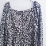 Lulu's Floral Long Sleeve Square Neckline Mini Dress Black Photo 7